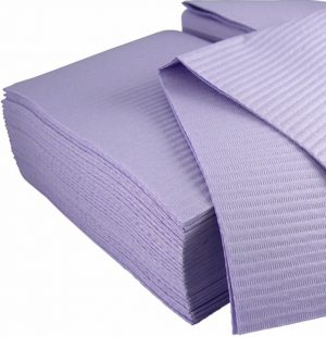 Dexell Bibs Lavender 13″ x 18″ 2-Ply Paper 1-Ply Poly